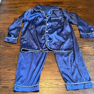 Royal Blue Satin Kids Pajama Set size 7-8